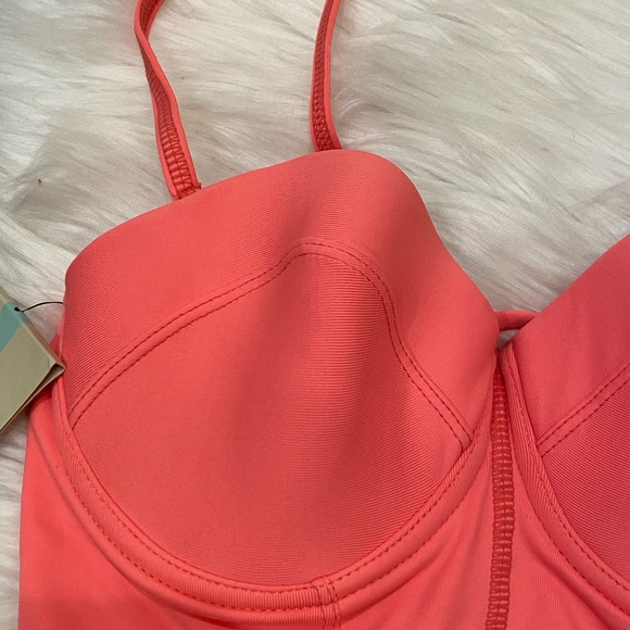 maaji swim top orange lace up back XL NWT - Picture 3 of 4